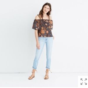 Madewell silk off the shoulder top